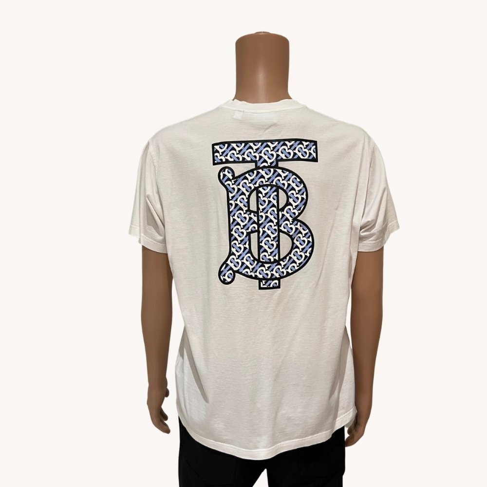 BURBERRY TB MONOGRAM T-SHIRT IN WHITE